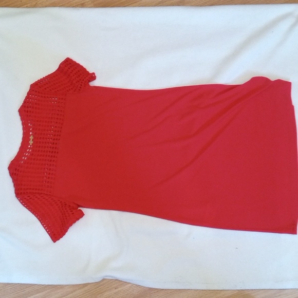 GUC Michael Michael Kors red midi dress size XS short sleeve - Picture 8 of 8